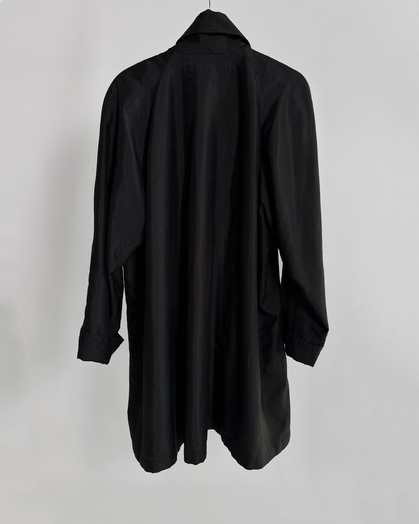 90s A-Line Black Trench Coat