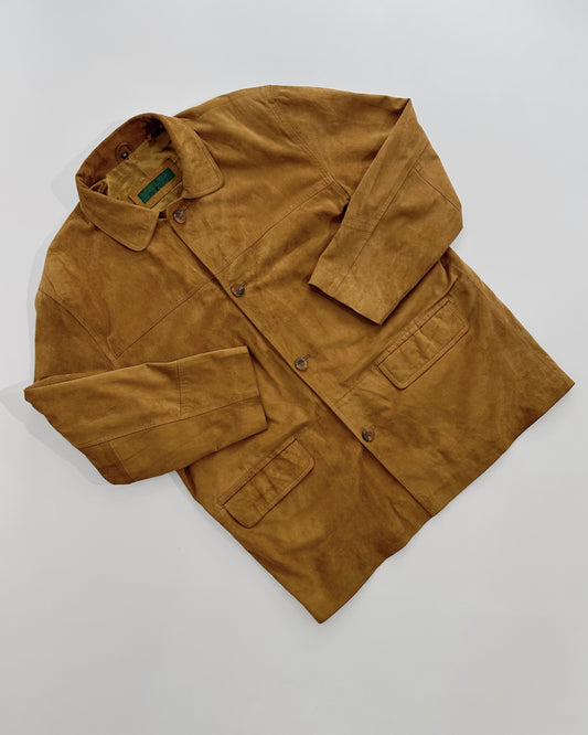 80s Goatskin Caramel Brown Suede Jacket