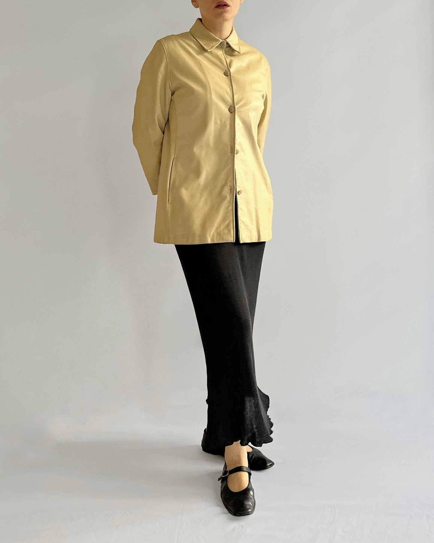 90s Beige Leather Jacket