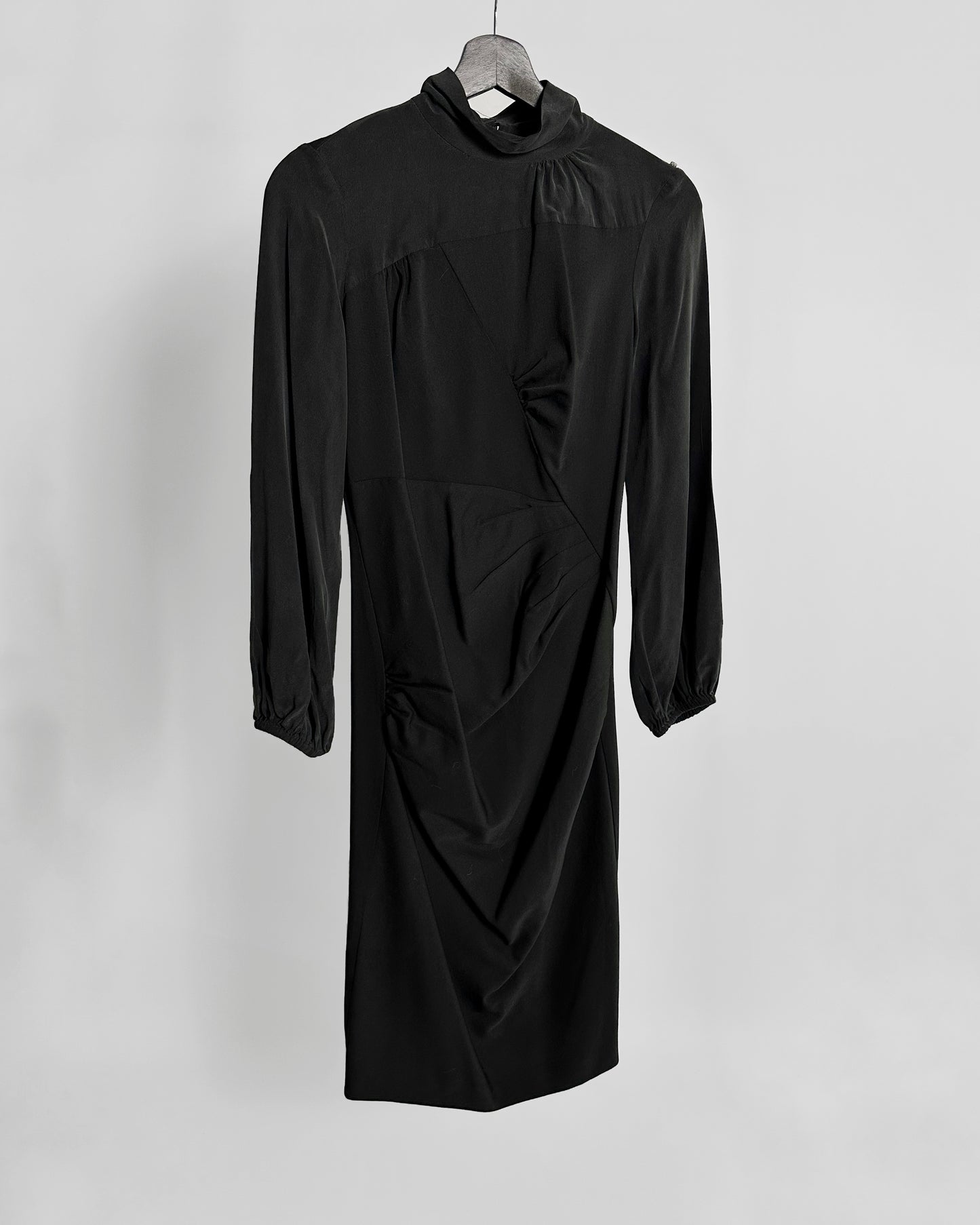 90s Sportmax by Max Mara Wool Silk Black Dress