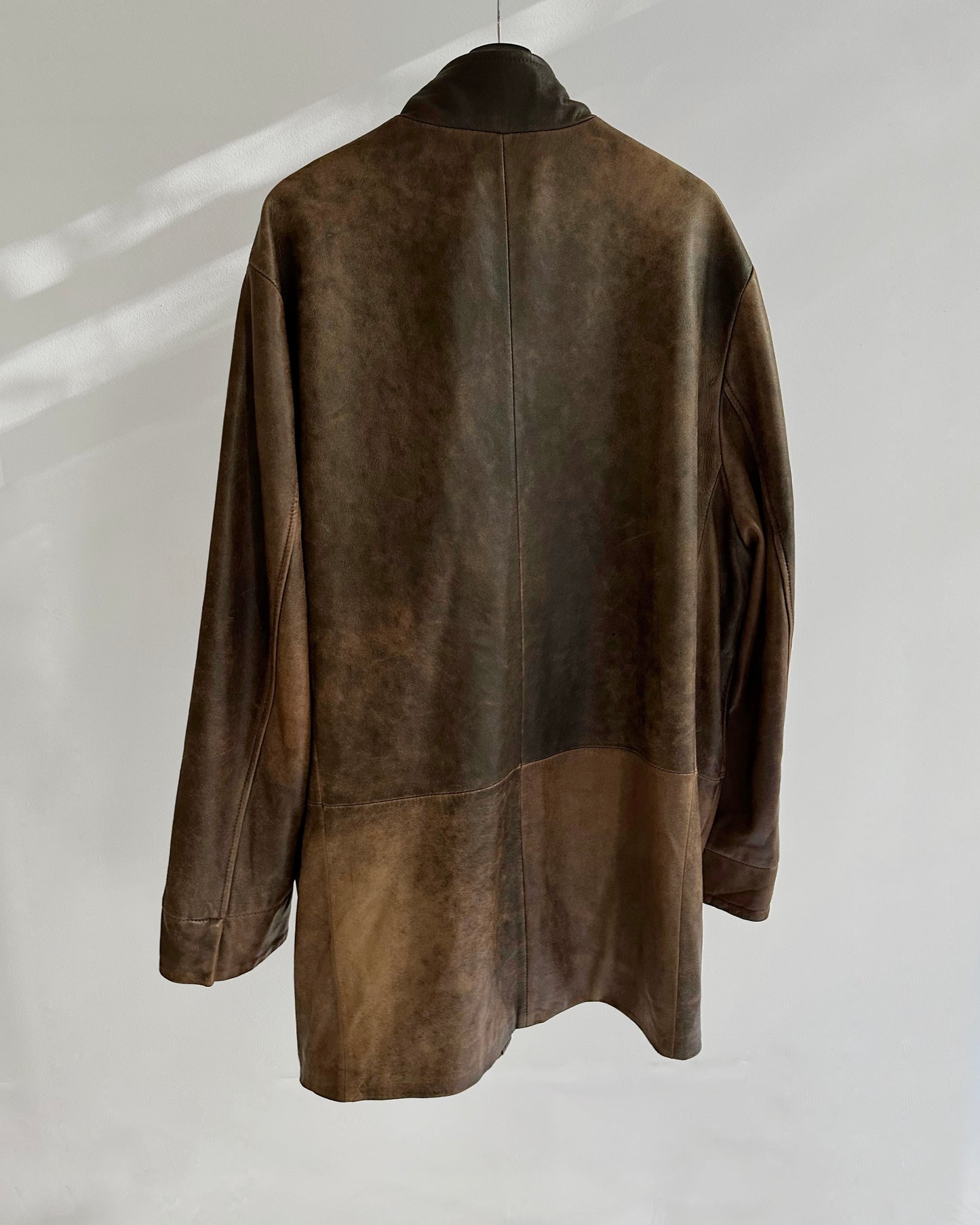 90s Distressed Brown Leather Jacket