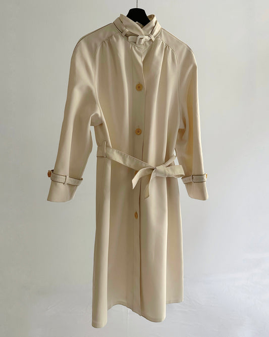 70s Cream Trench Coat