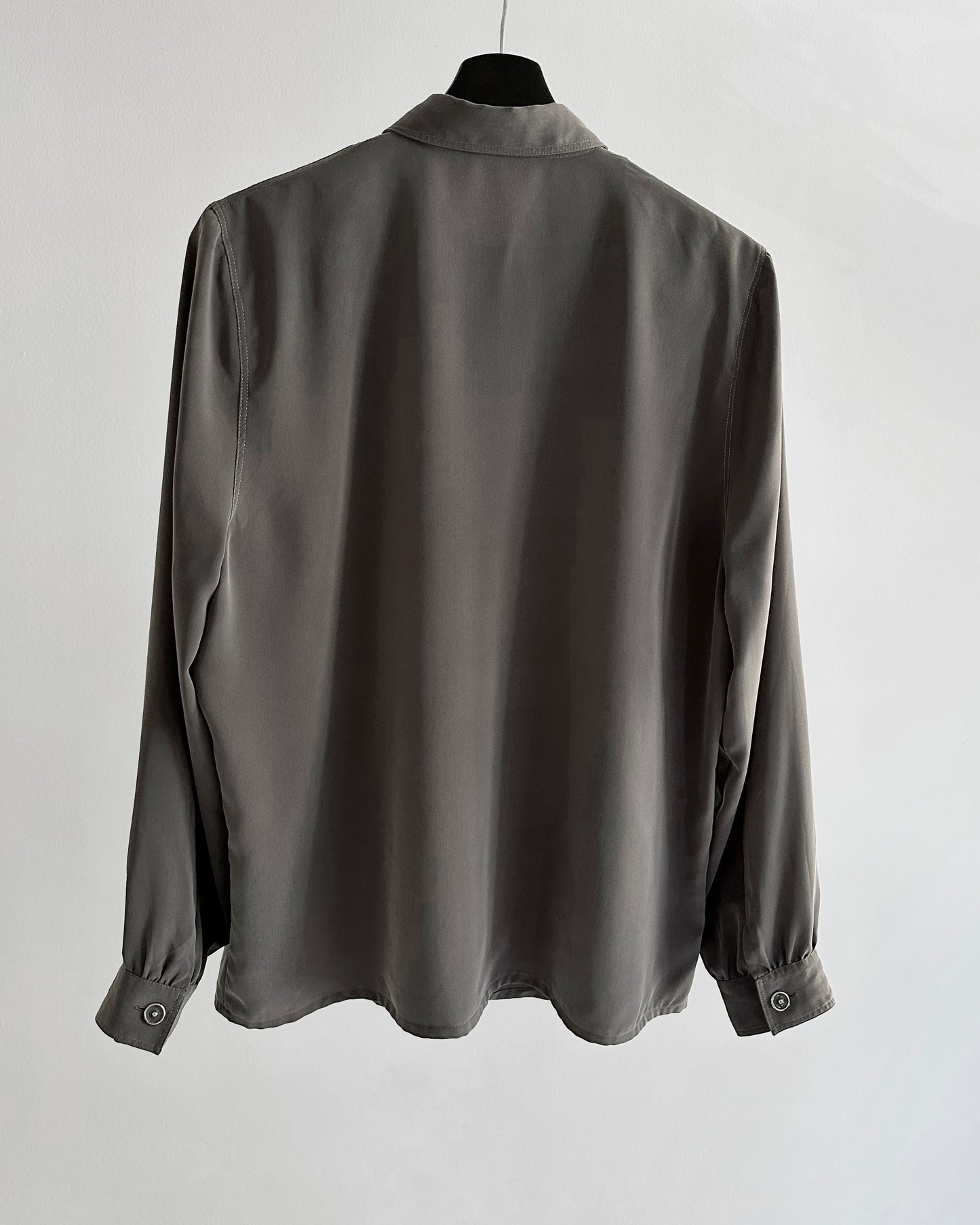 90s Grey Blouse with White Trim