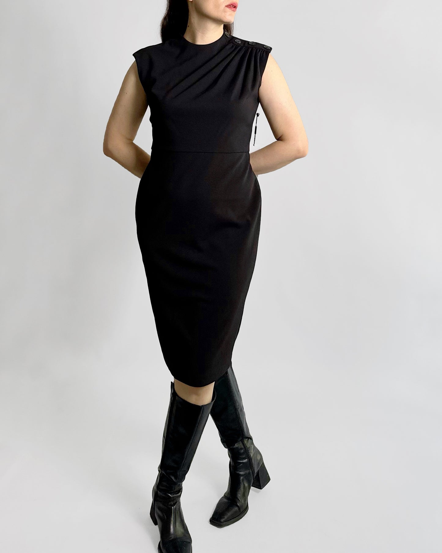 Calvin Klein Black Scuba Crepe Dress