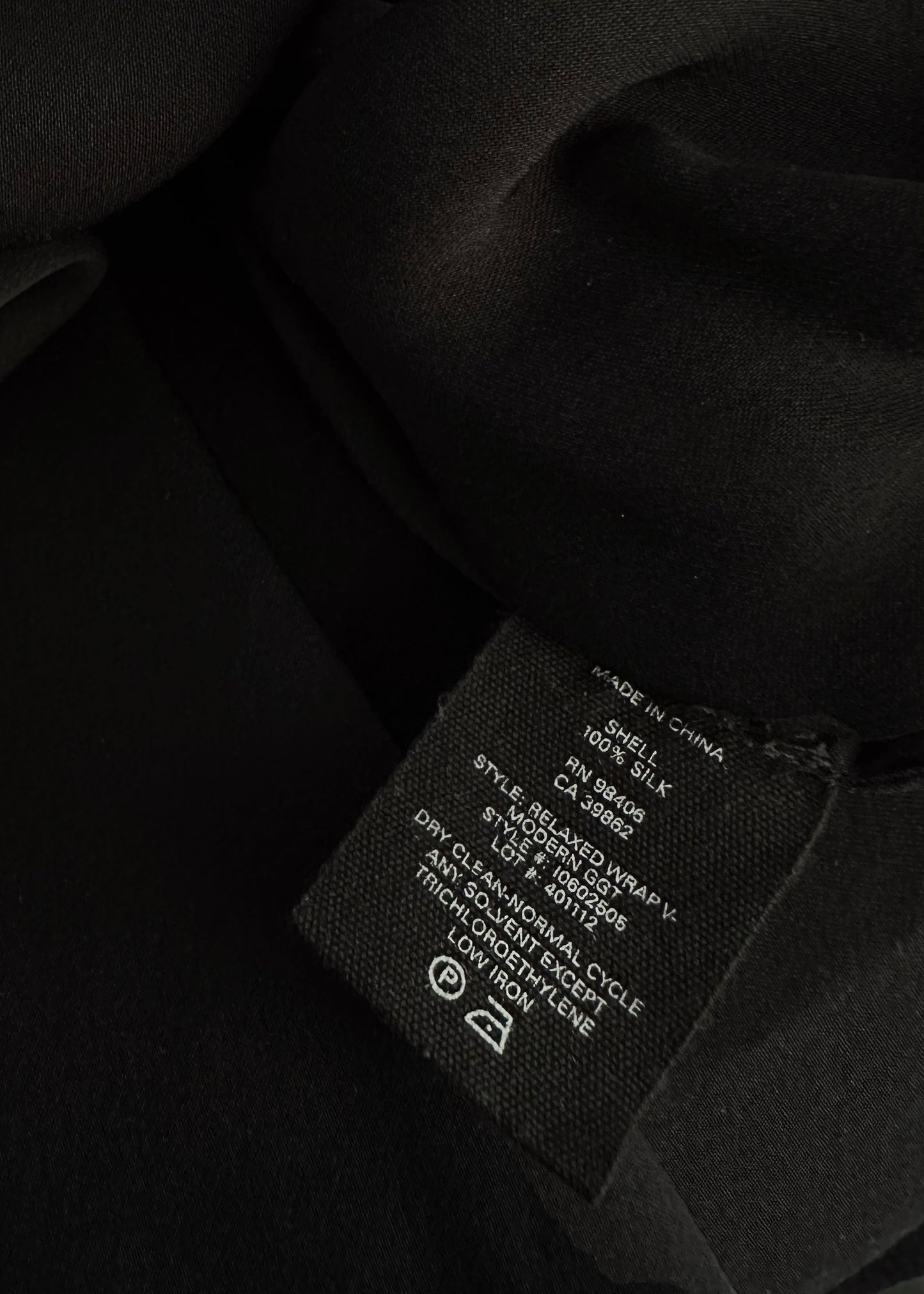 Theory Black Pure Silk Wrap Blouse