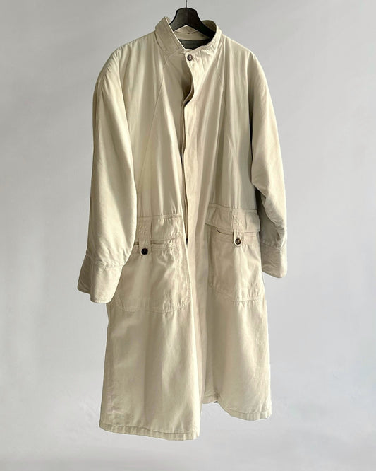 80s/90s Cream Cotton Blend Utility Coat