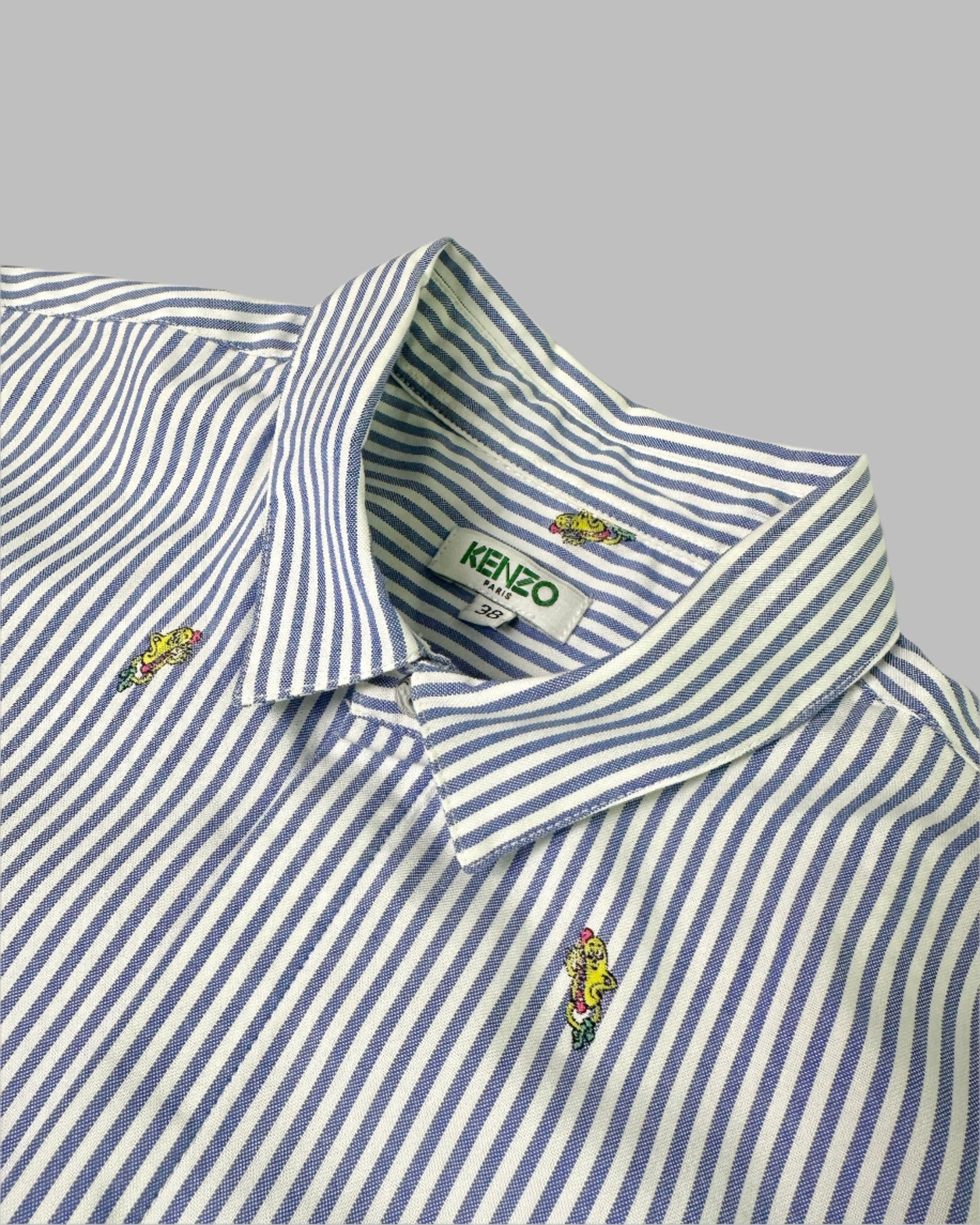 Kenzo Blue Striped Embroidered Shirt