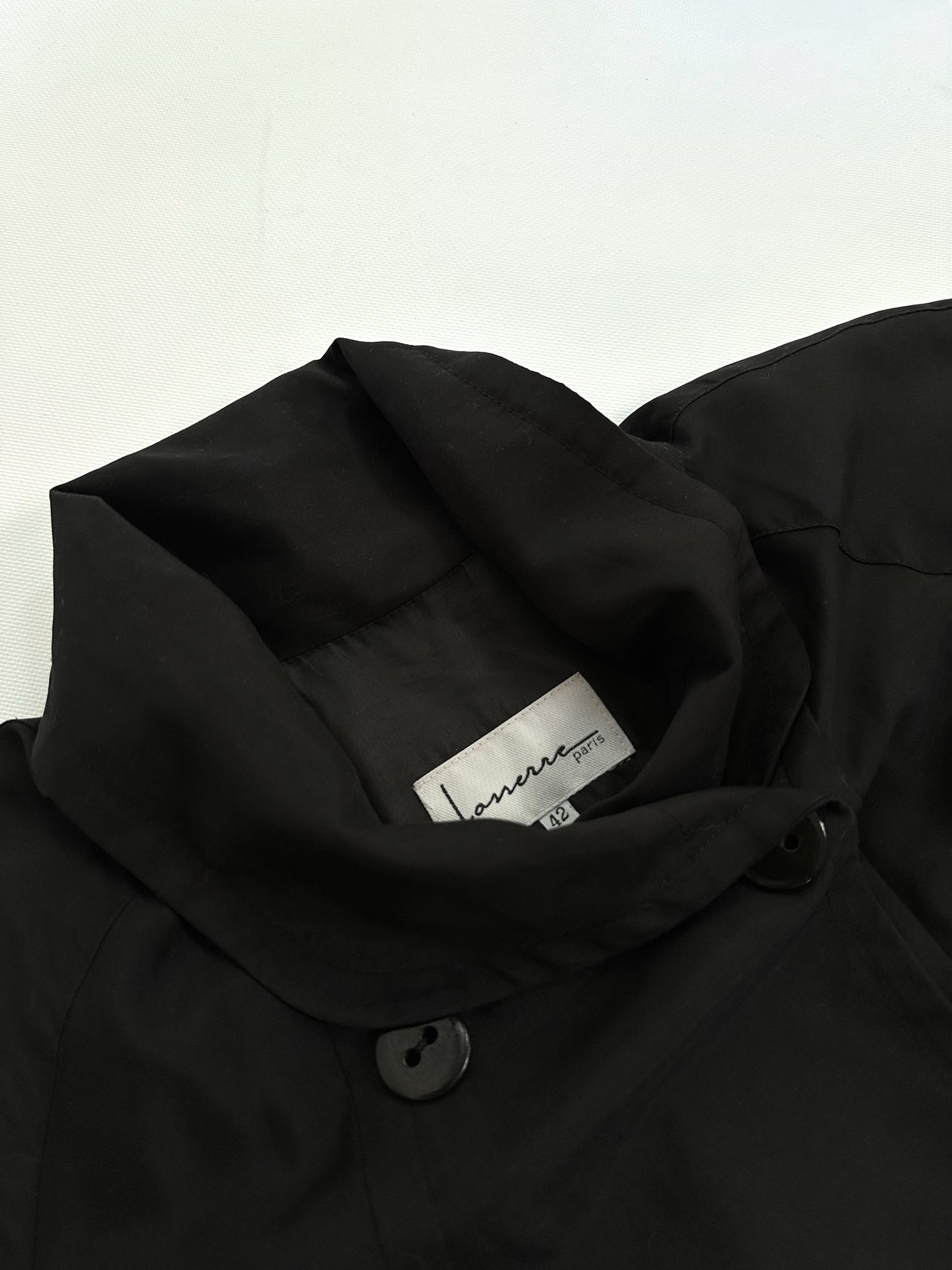 90s A-Line Black Trench Coat