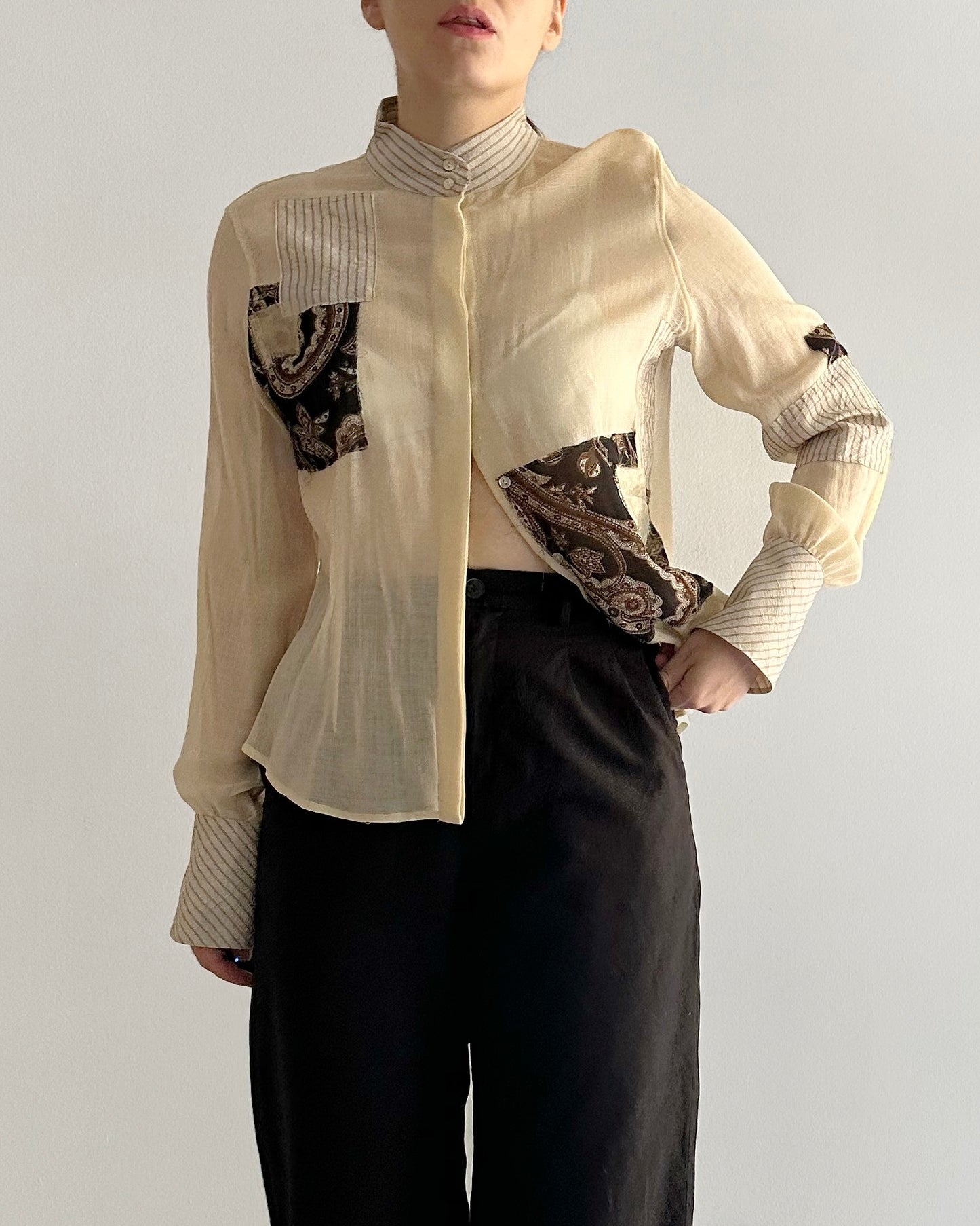 Vintage Gauze Patchwork Blouse