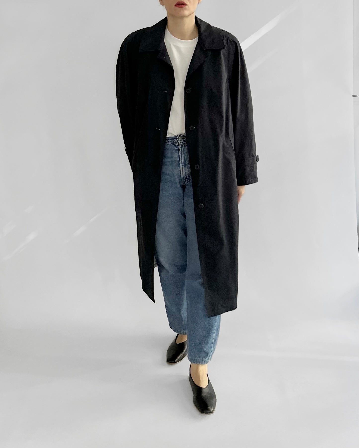 80s Dark Navy Trench Coat
