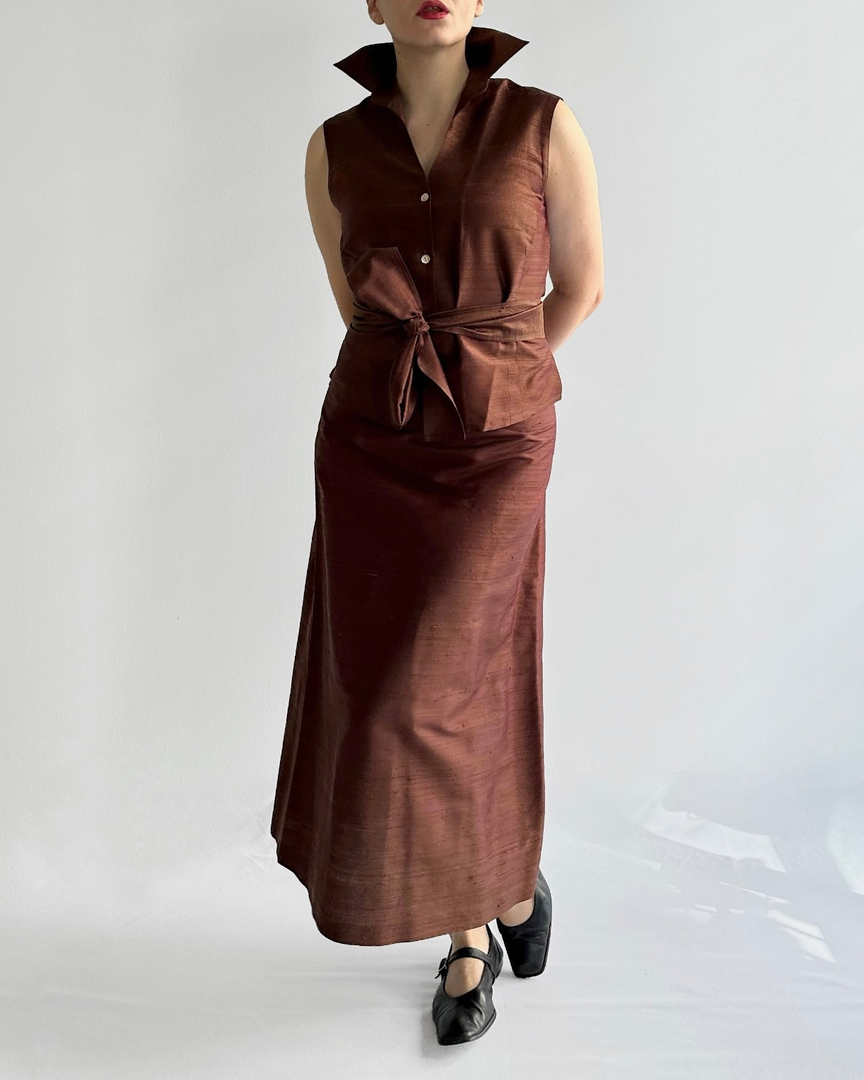 90s Romeo Gigli Silk Shantung Set