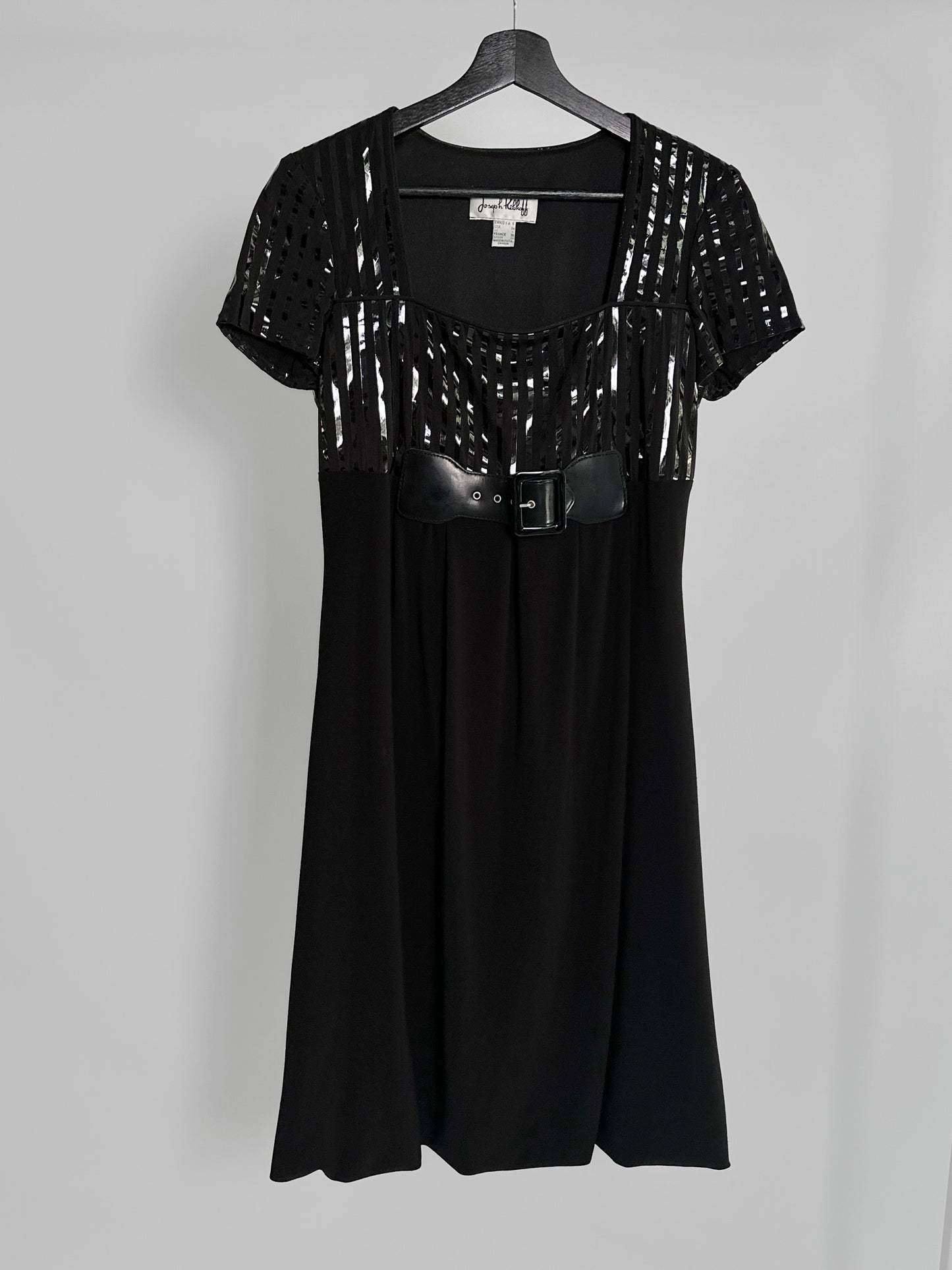 90s Joseph Ribkoff Black Belted Dress