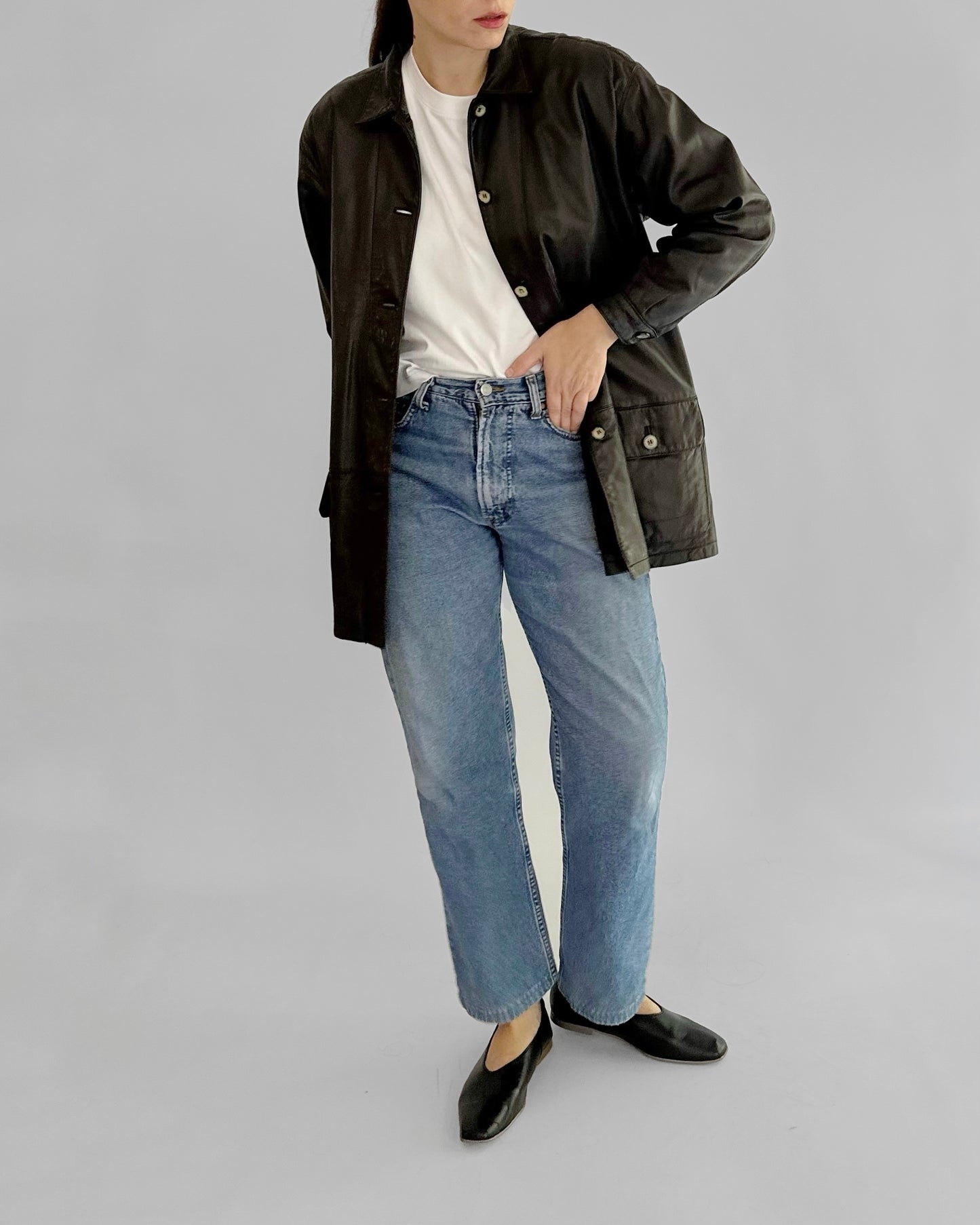 90s Chocolate Brown Leather Jacket