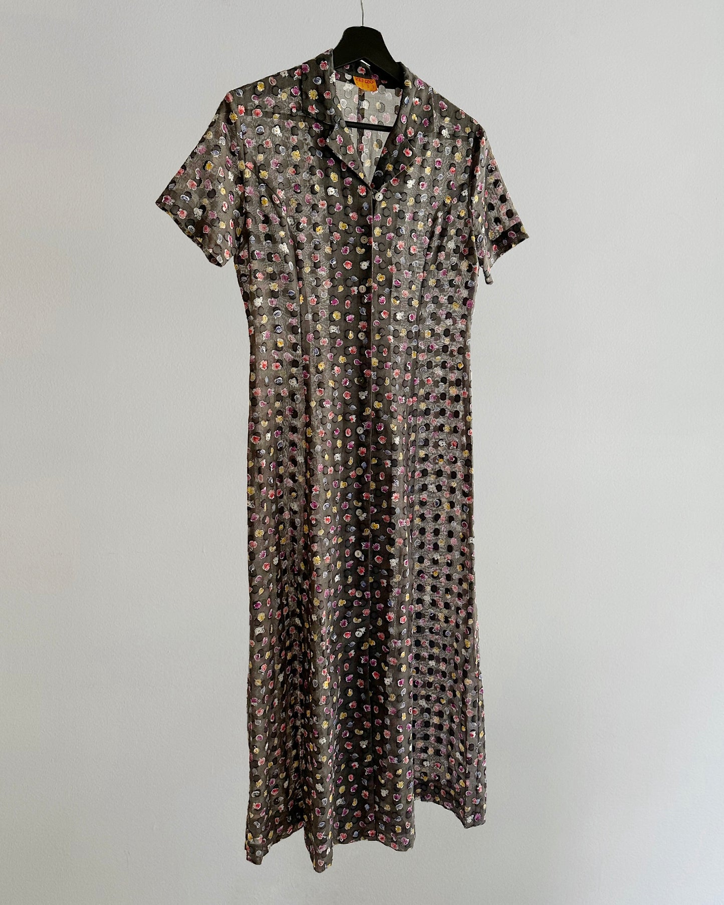 90s Kenzo Floral Sheer Dress