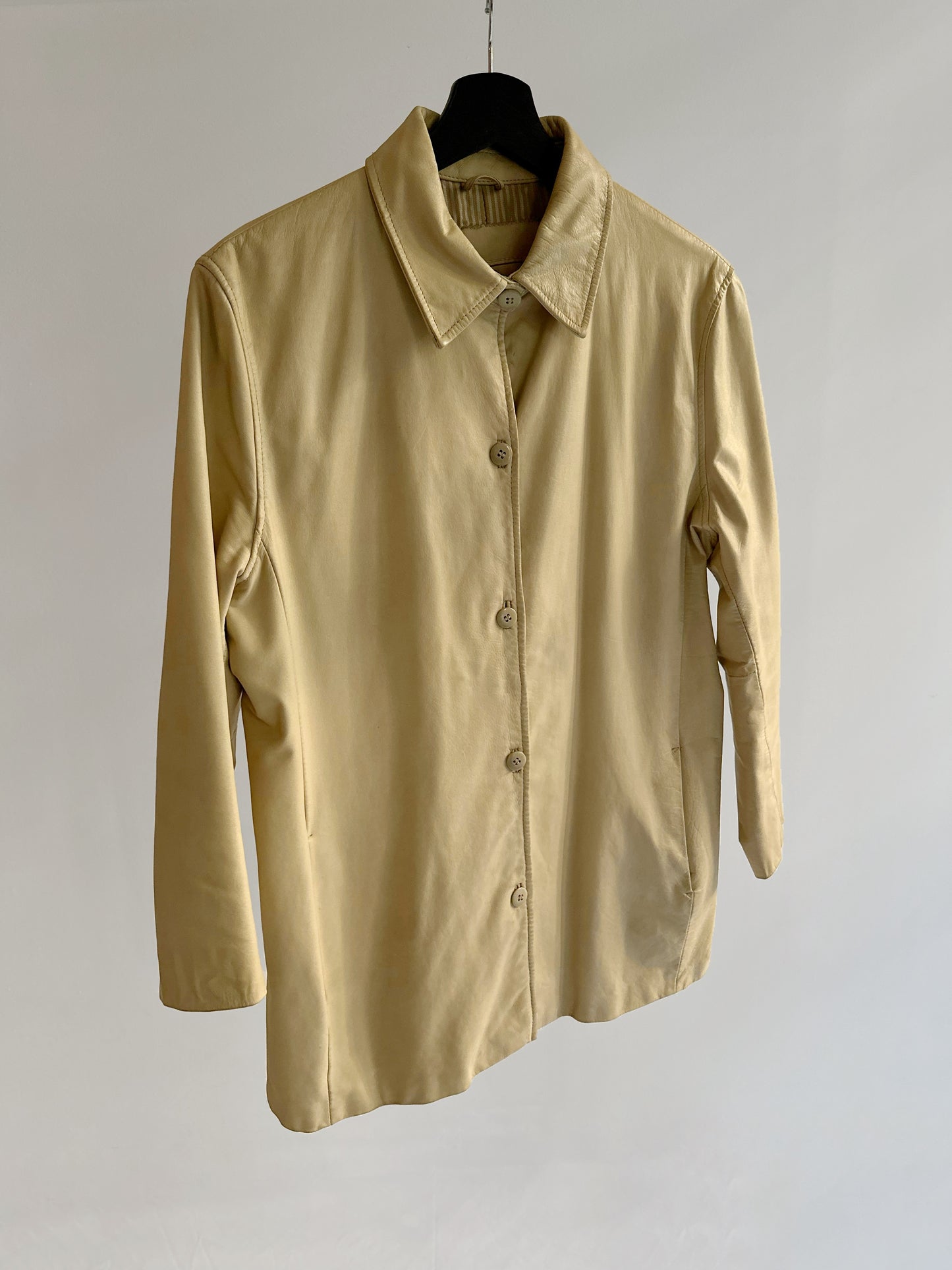 90s Beige Leather Jacket