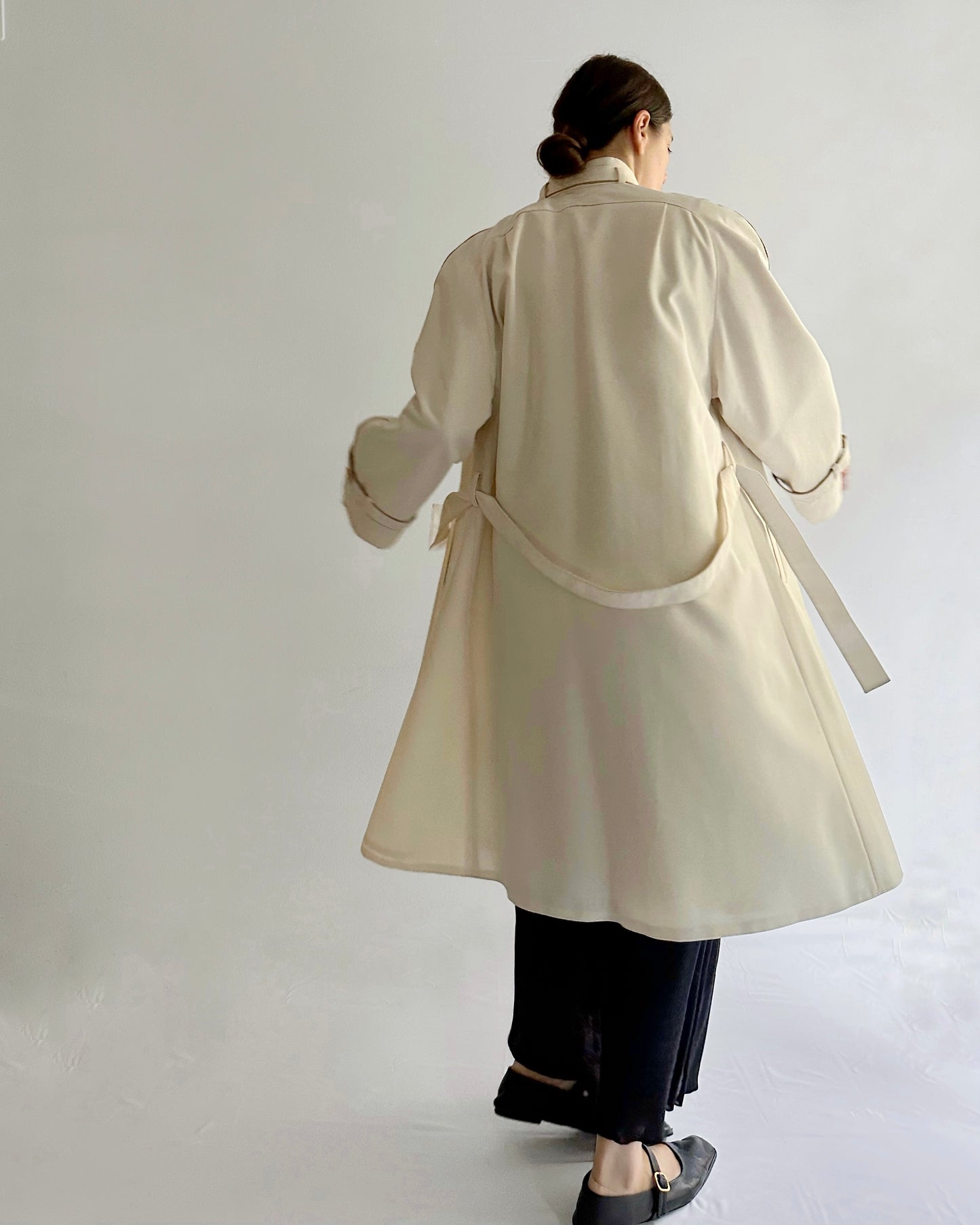 70s Cream Trench Coat