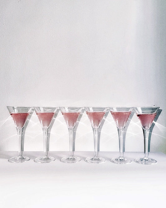 Vintage 1980s Minimal Clear Cordial Glasses – Set of 6