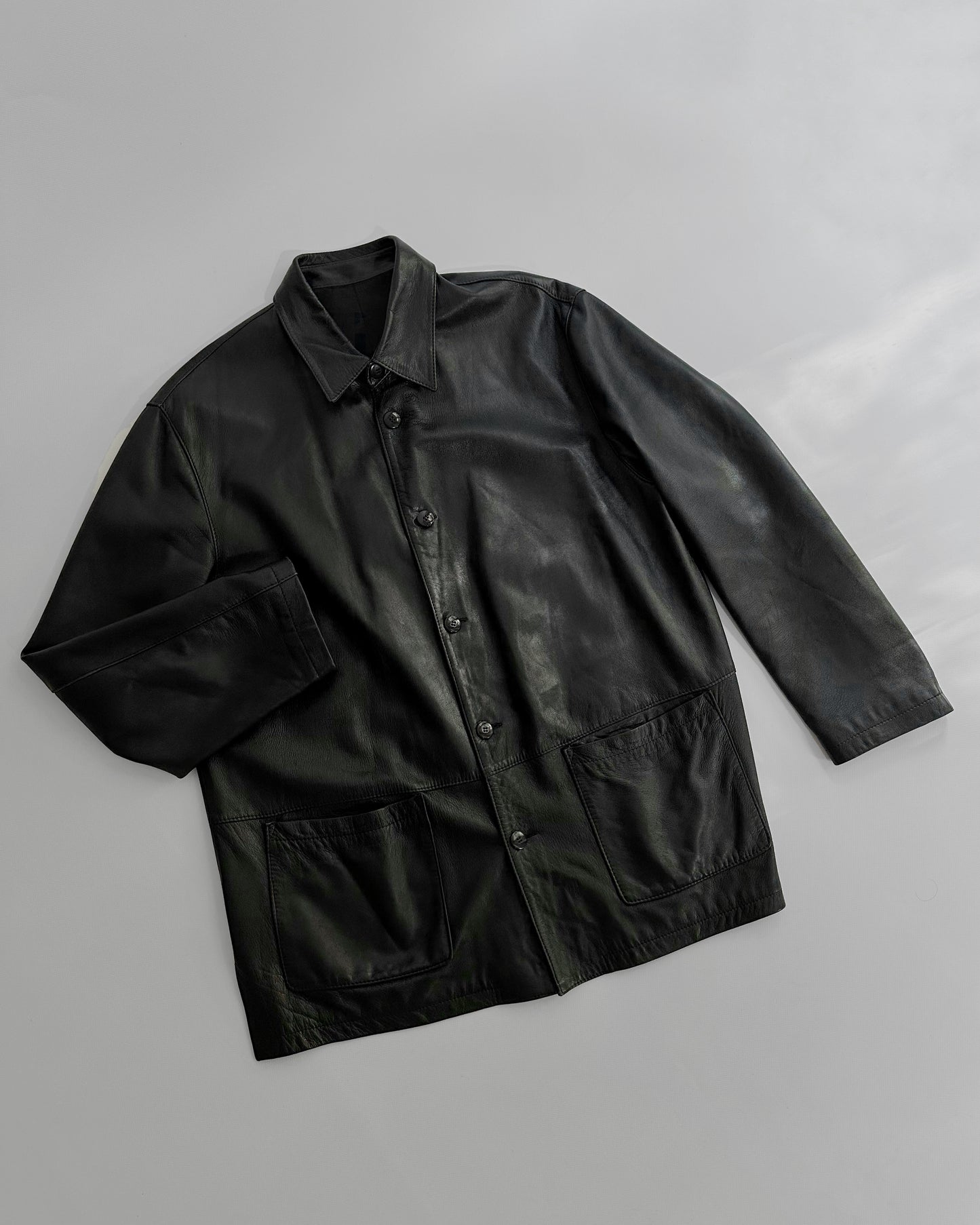 90s Black Nappa Leather Jacket