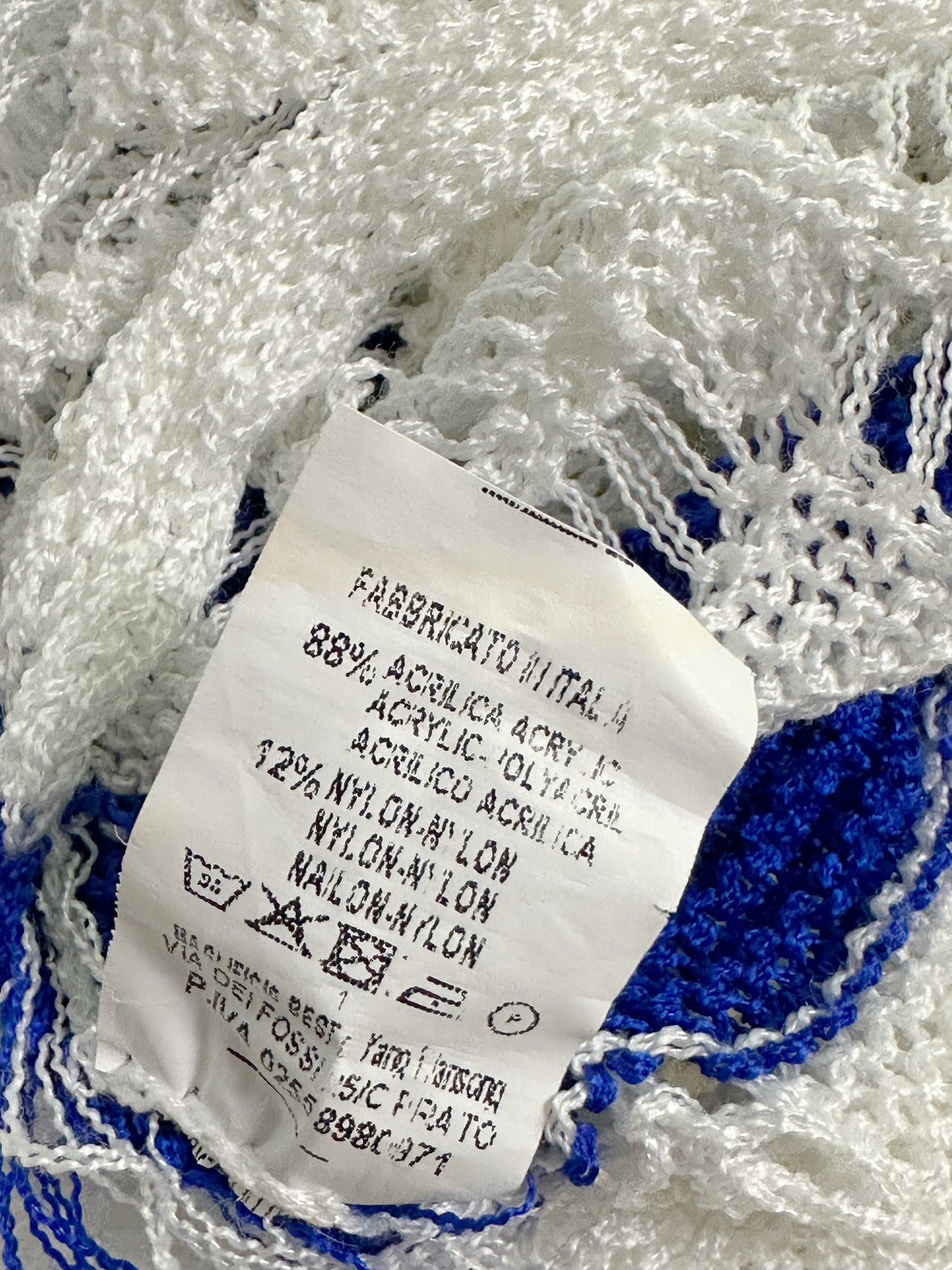 Vintage White and Blue Knit Summer Dress