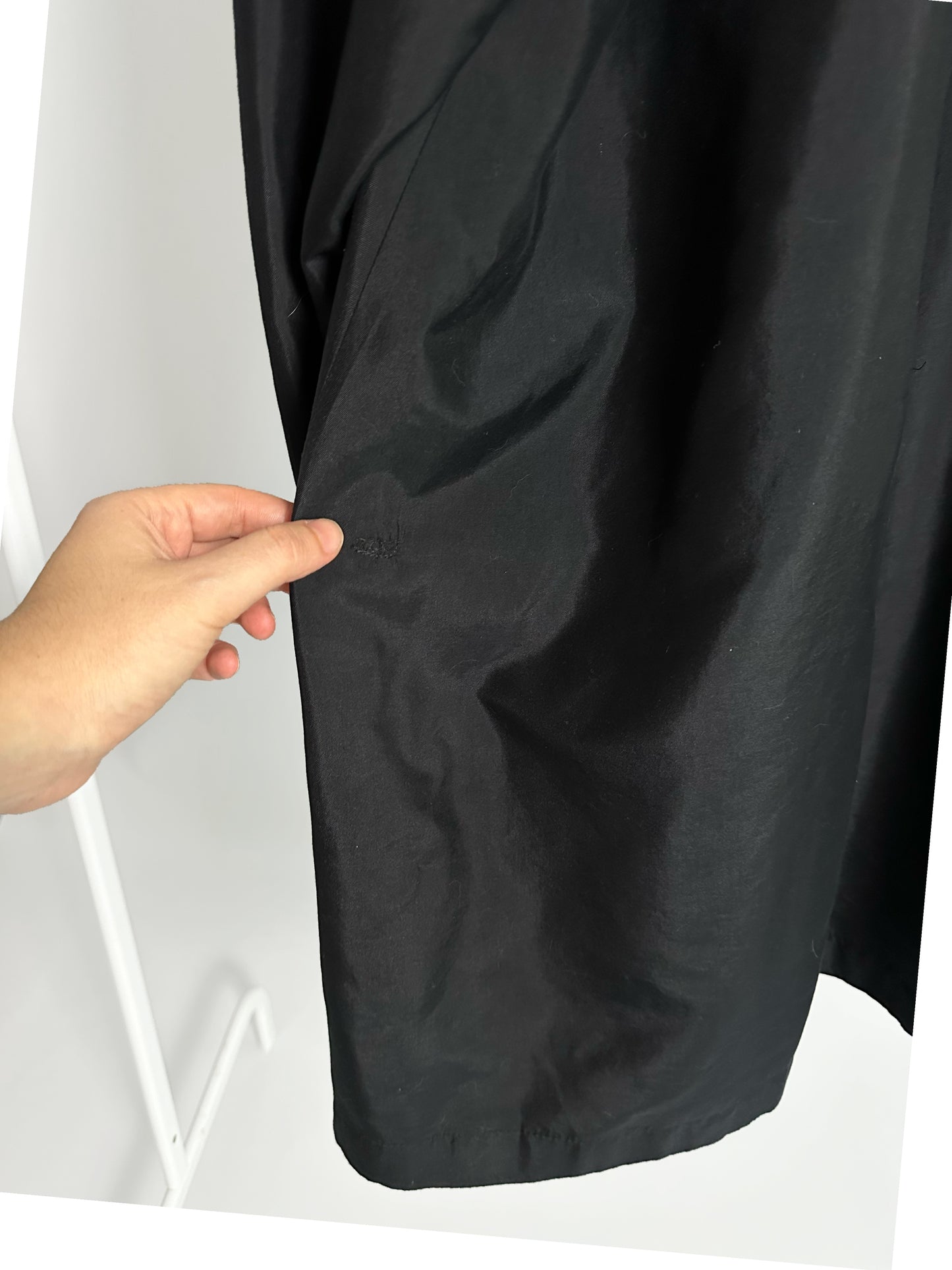 90s A-Line Black Trench Coat