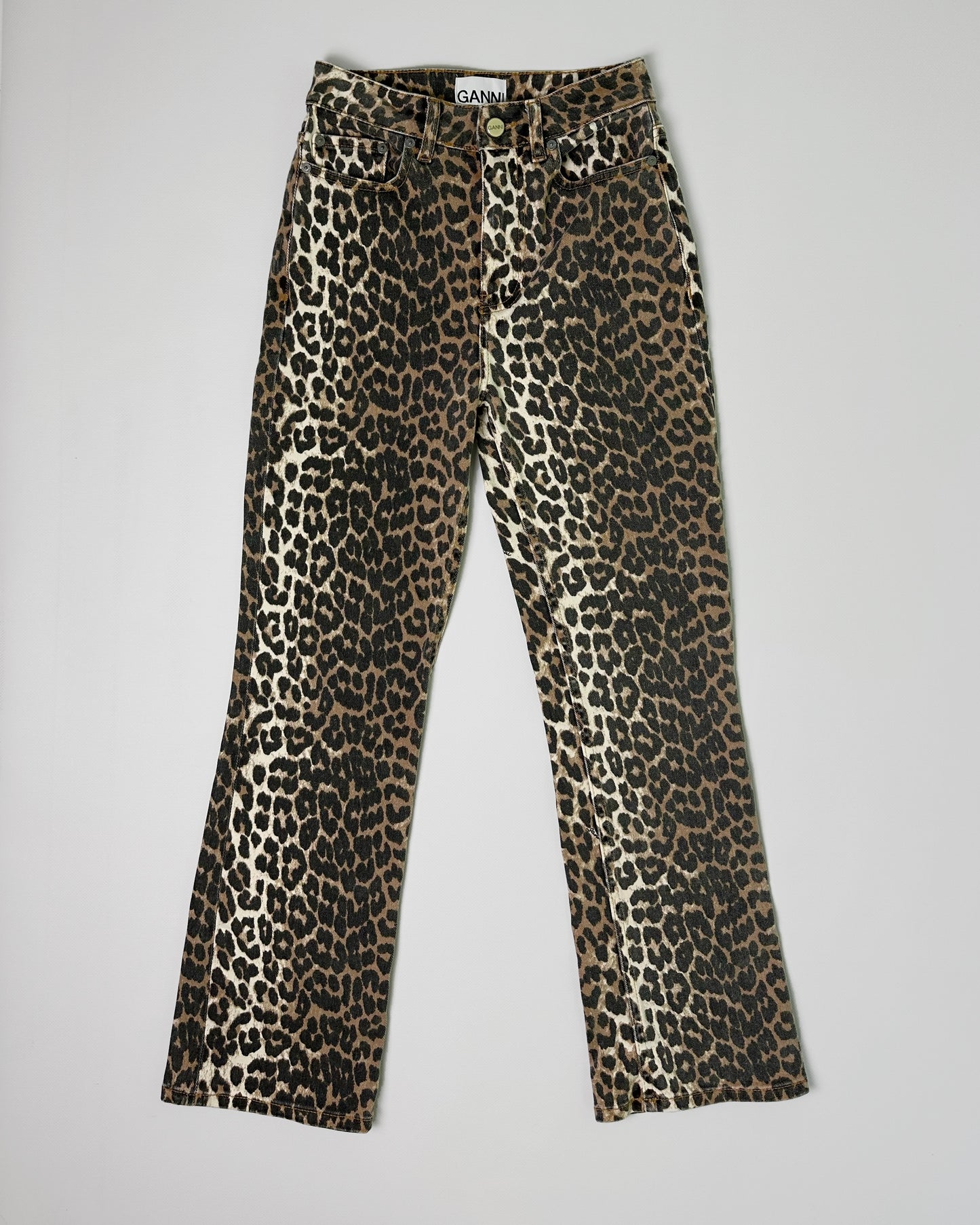 Ganni Leopard Betzy Cropped Jeans
