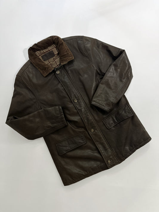 80s Brown Leather Barn Jacket