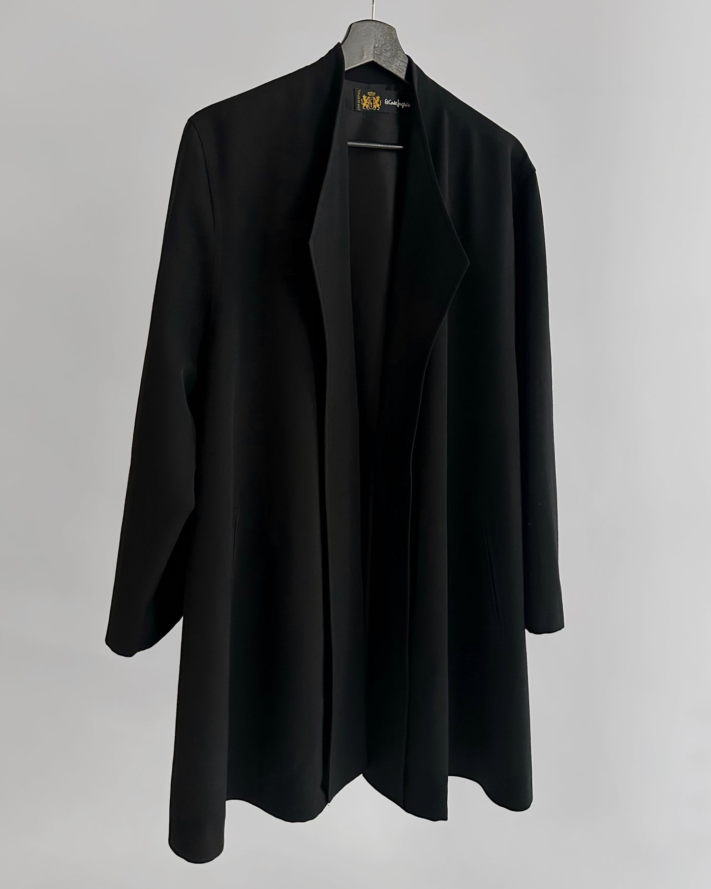 90s Black Virgin Wool Coat