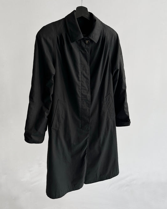 90s Italian Black Trench Coat