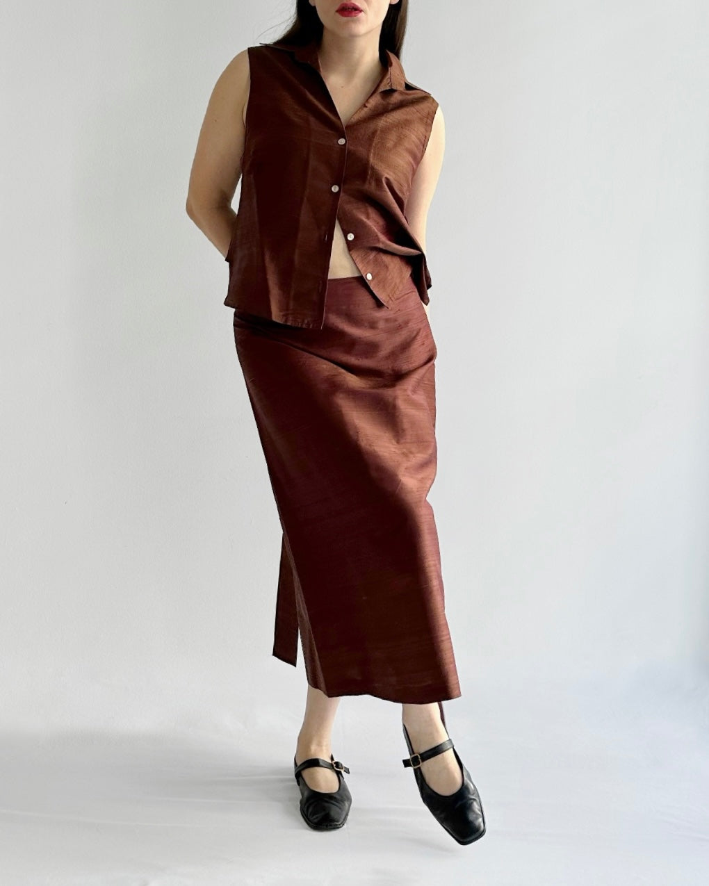 90s Romeo Gigli Silk Shantung Set