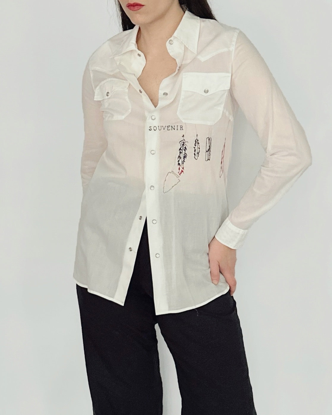 Agnes B. White Embroidered Shirt - Artist Collection
