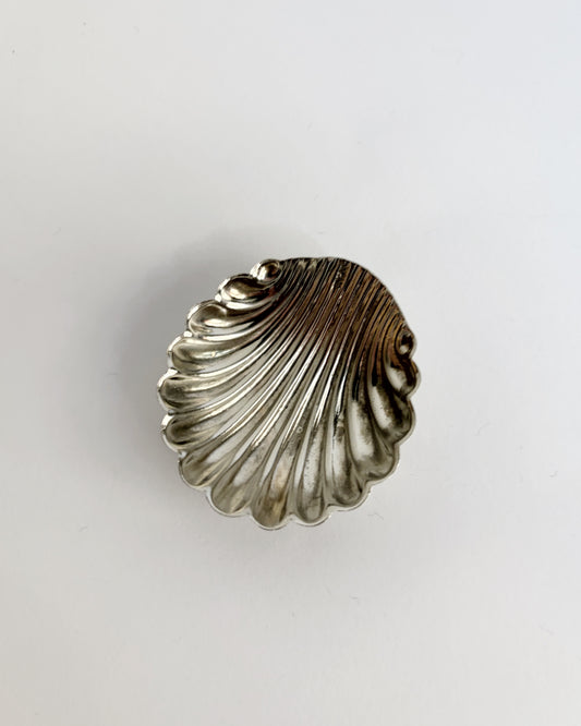 Vintage Mid Century Alpaca Silver Shell Ring Holder