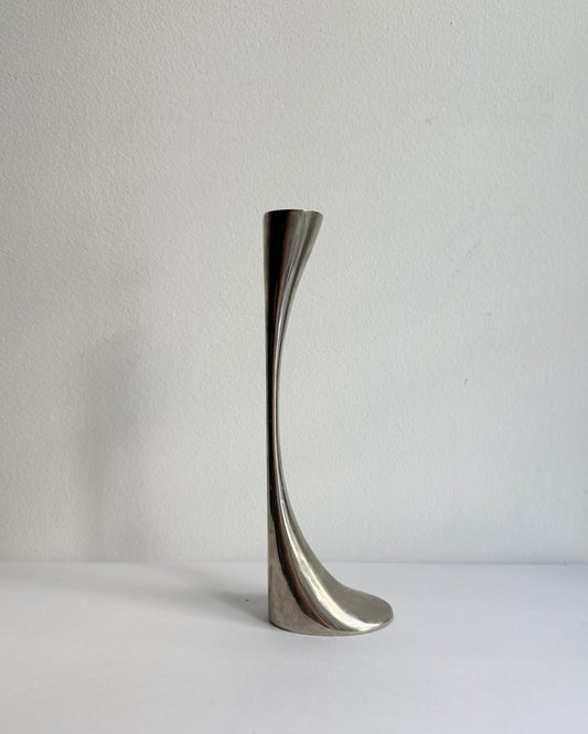 Vintage 1970s Modernist Metal Candle Holder