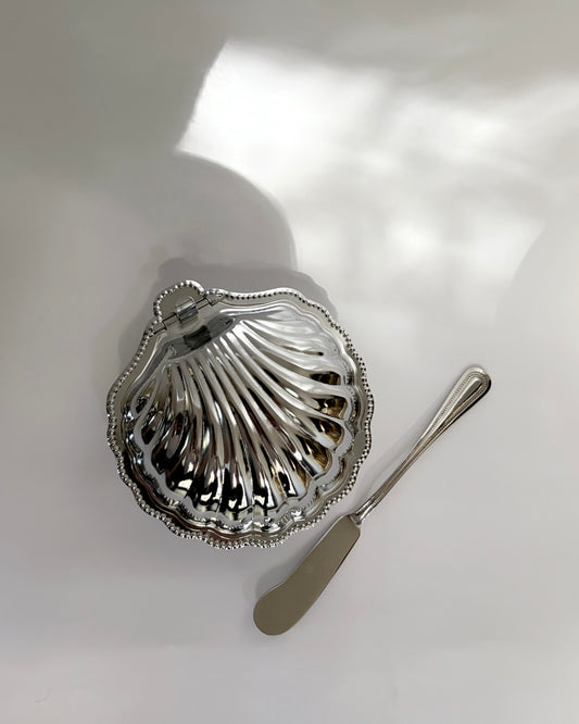 Vintage 1960s Sculptural Shell Butter Dish