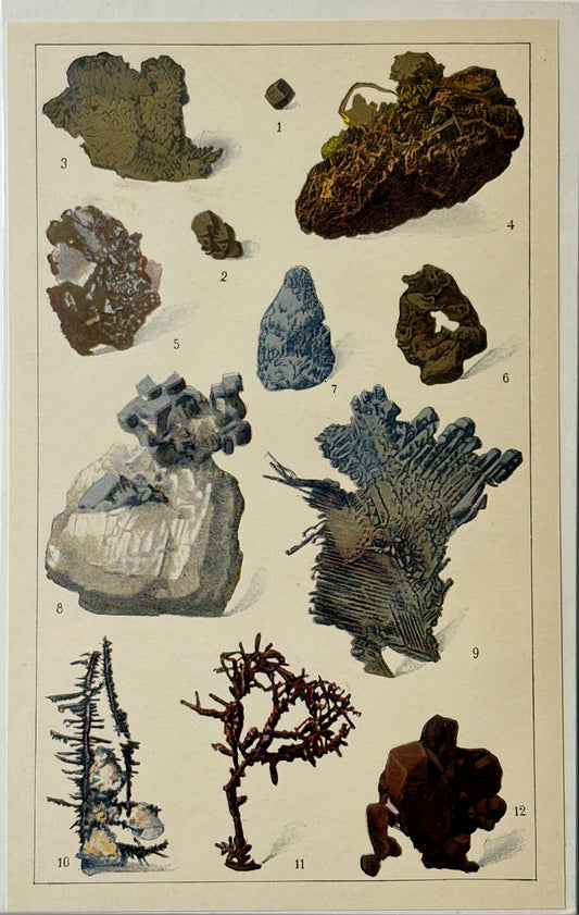 Antique 1926 Mineral Lithograph Print