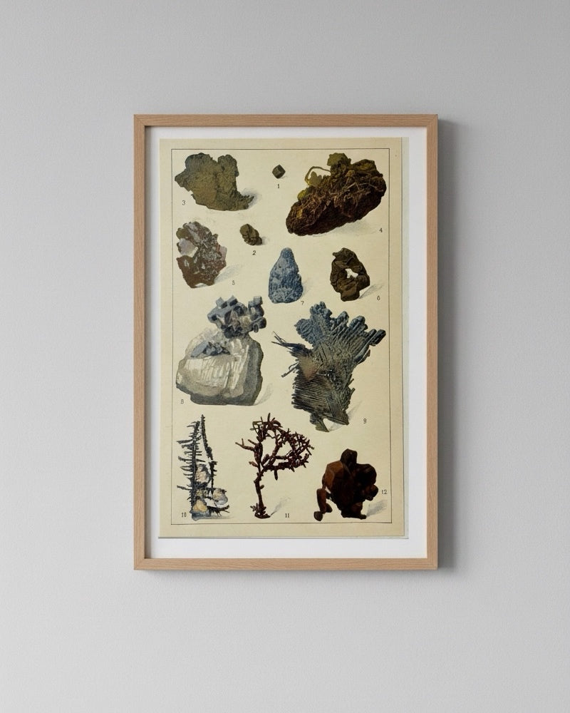 Antique 1926 Mineral Lithograph Print Set
