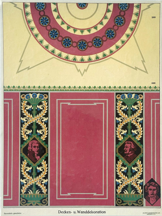 Antique 1920s German Art Deco Decorative Design Plate