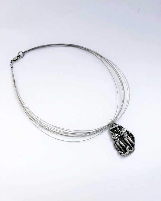 Vintage 1980 Modernist Figurative Necklace