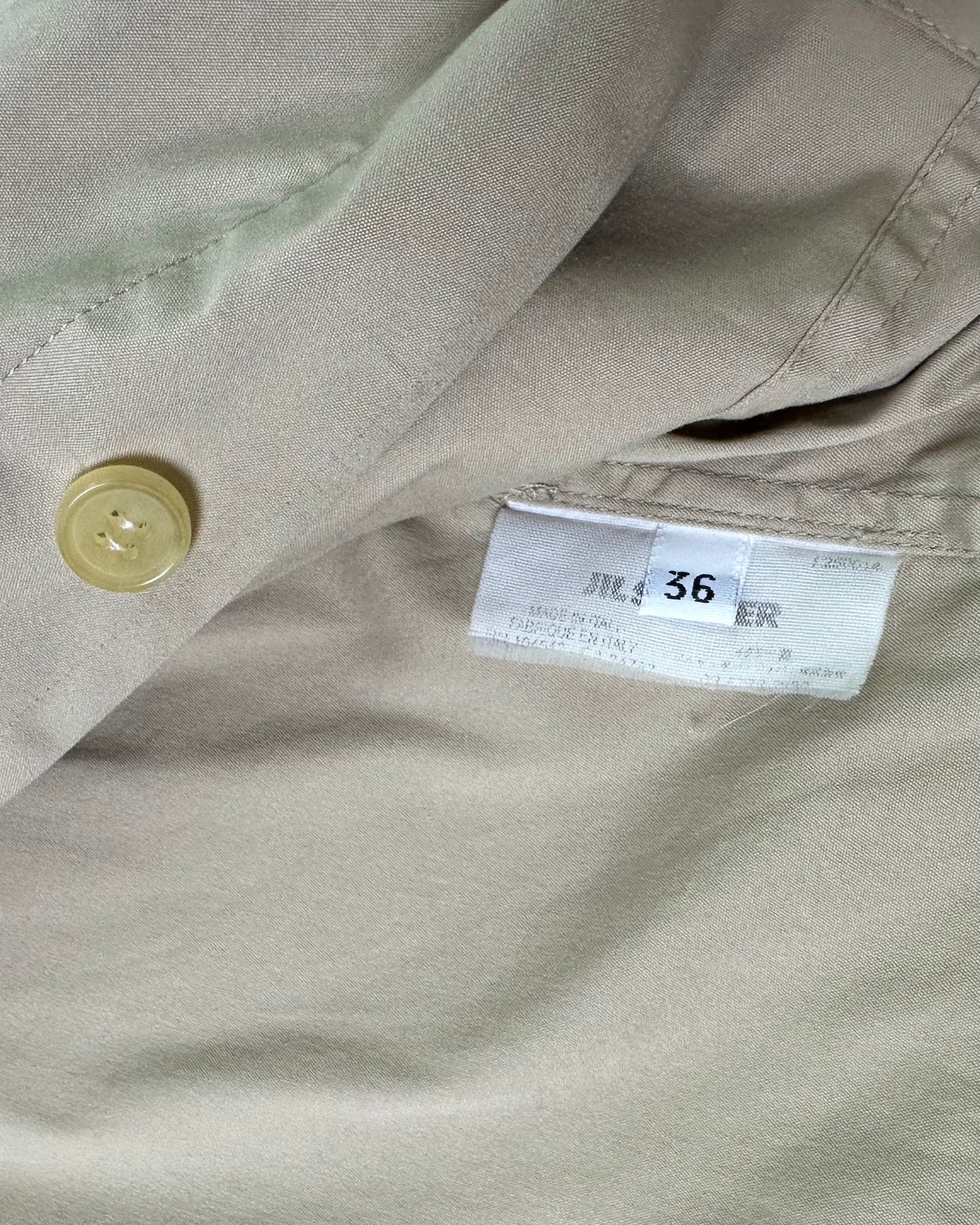 2000s Jil Sander Beige Cotton Shirt Dress