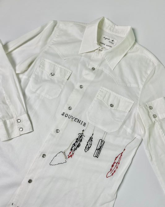 Agnes B. White Embroidered Shirt - Artist Collection