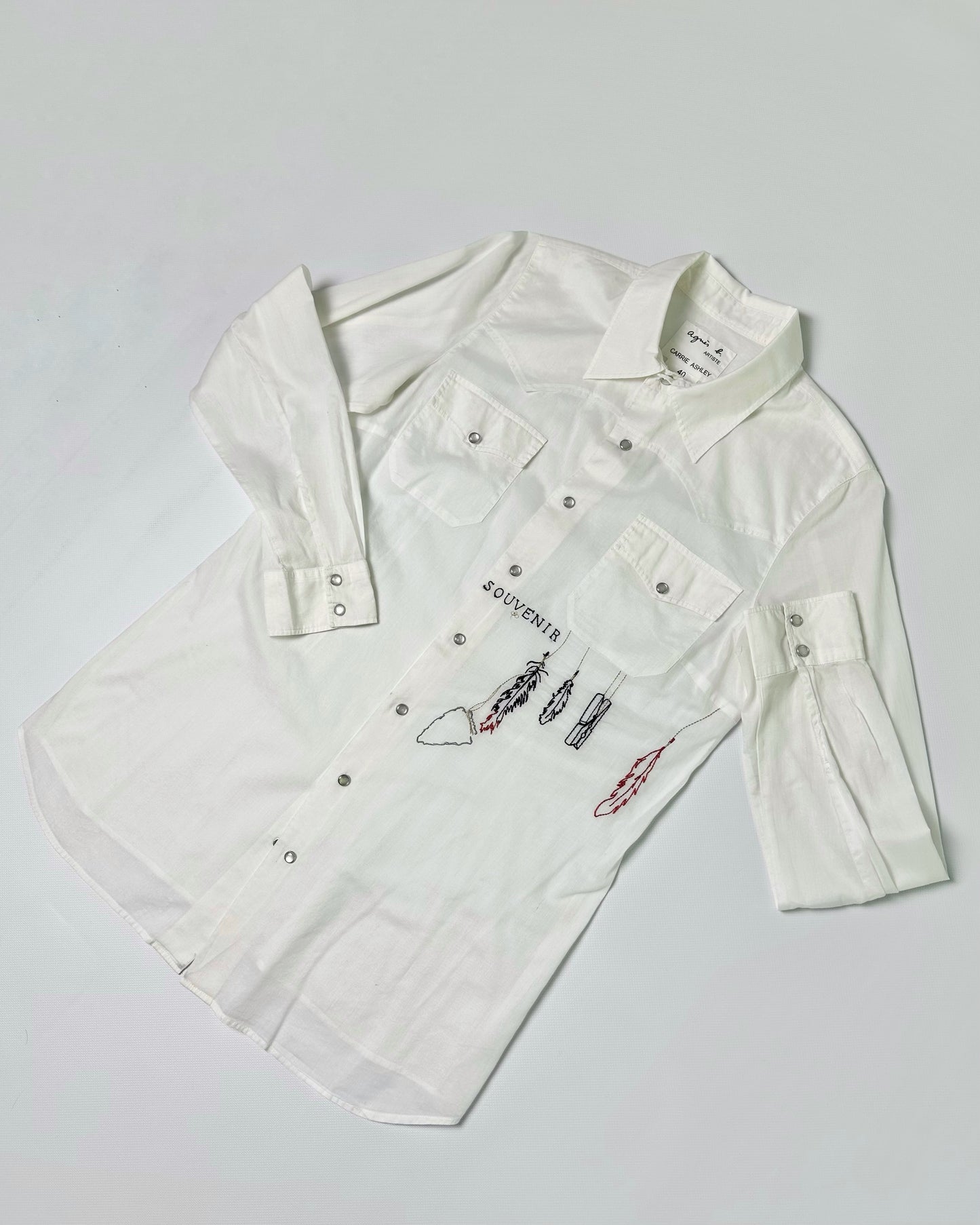 Agnes B. White Embroidered Shirt - Artist Collection