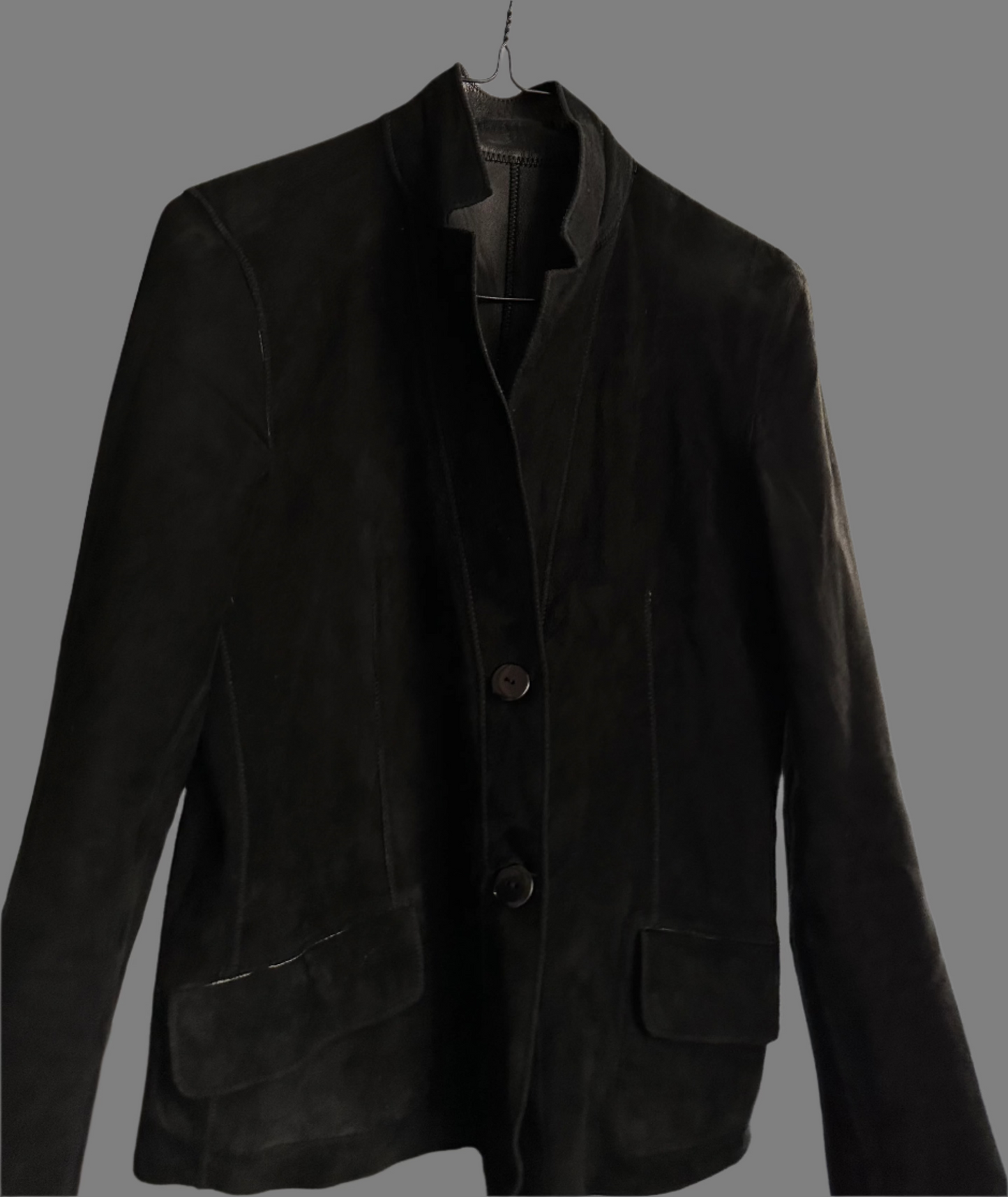 90s Black Double Faced Italian Leather Jacket