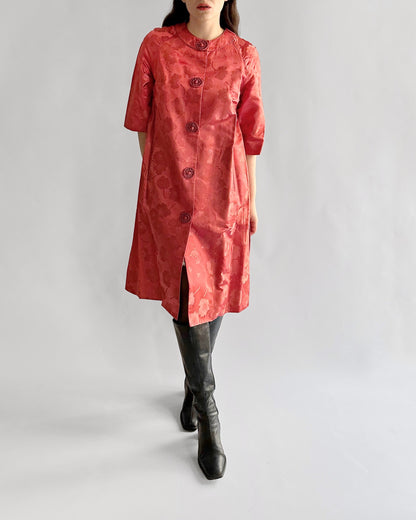 1960s Royal Lynne Silk Brocade Dress Coat