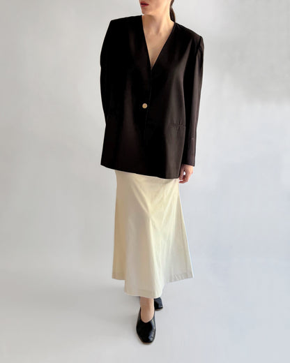 Vintage 1990s Burberry Black Minimal Blazer