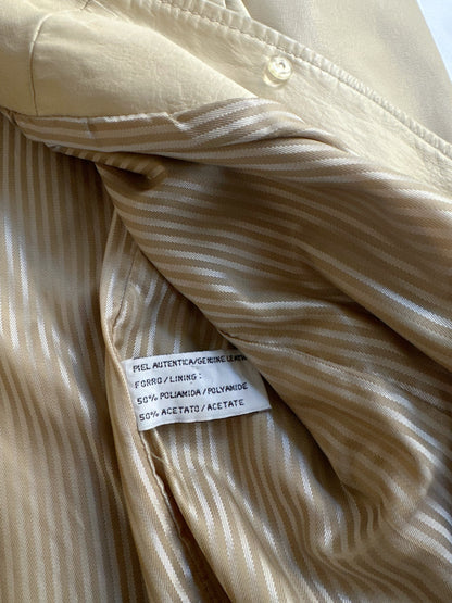 90s Beige Leather Jacket