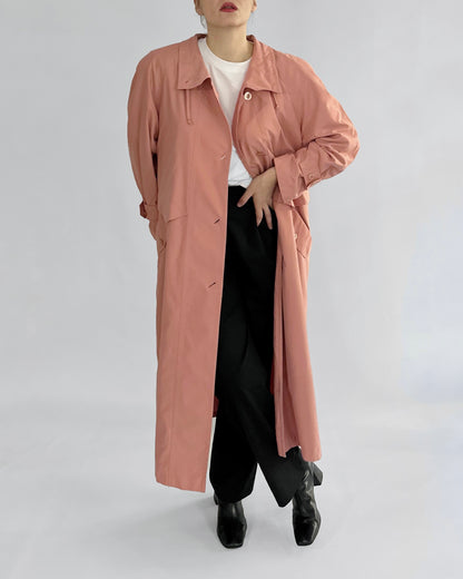 80s Dusty Rose Trench Coat