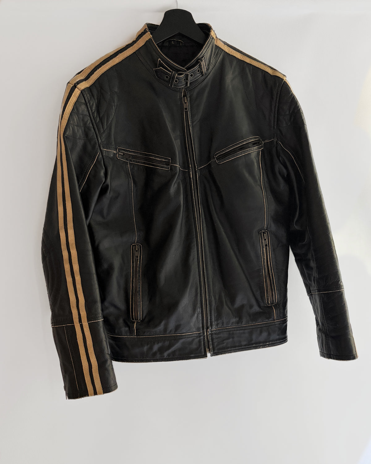 Vintage Aberdeen Leather Black Cowhide Motorcycle Jacket