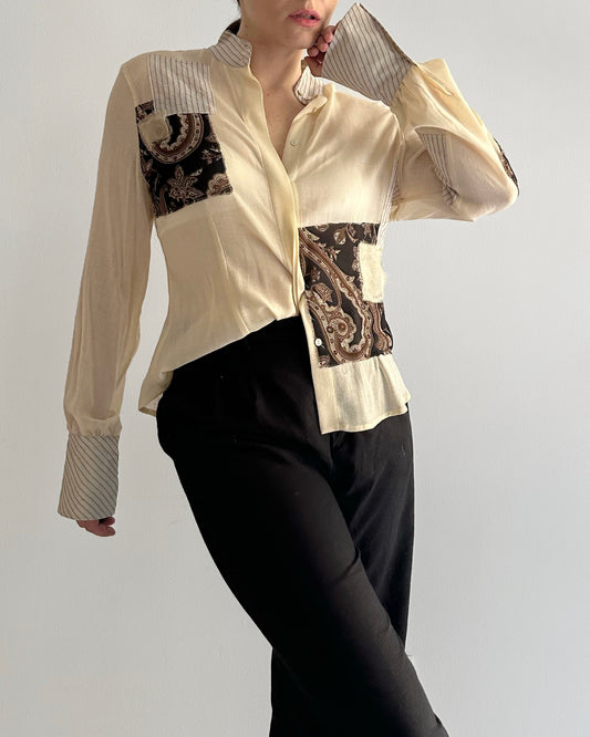 Vintage Gauze Patchwork Blouse
