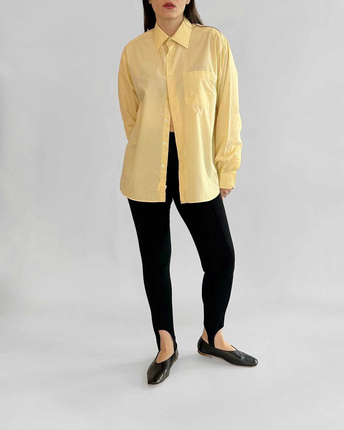 90s Pierre Cardin Butter Yellow Shirt