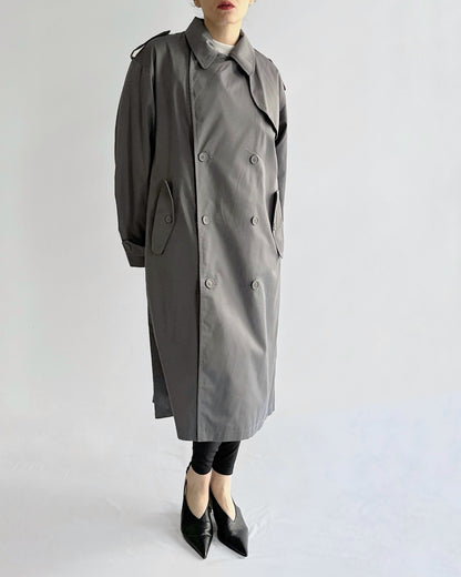 90s Ivy Oxford Grey Trench Coat