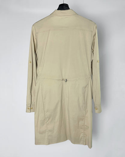 2000s Jil Sander Beige Cotton Shirt Dress